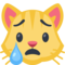 Crying Cat Face emoji on Facebook